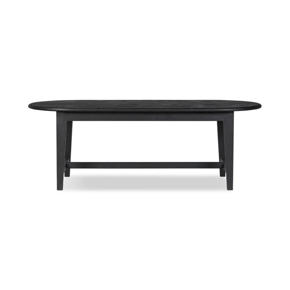 87 Inch Table Modern Farmhouse Black Solid Pine Wood Oval Dining Table 87 inch ...