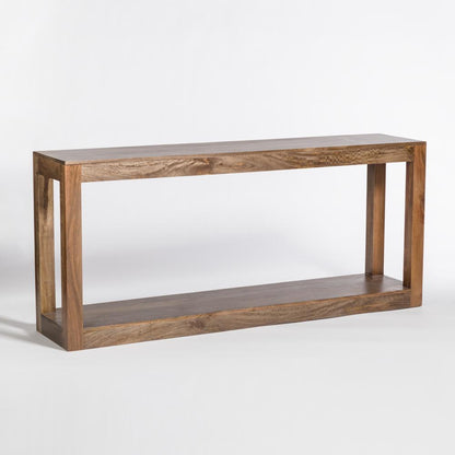 Modern Mango Wood Console Table in Brindled Ash 72 inch