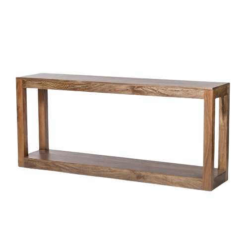 Modern Mango Wood Console Table in Brindled Ash 72 inch