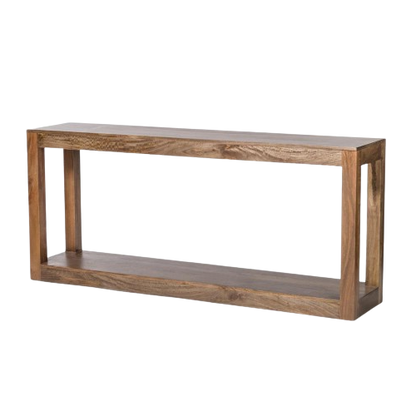 Modern Mango Wood Console Table in Brindled Ash 72 inch