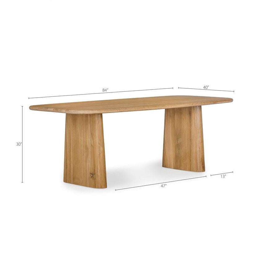 Modern Minimalist Dining Table FSC Certified Oak Wood Natural Finish 84 inch