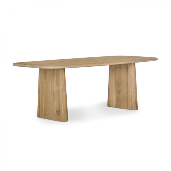 Modern Minimalist Dining Table FSC Certified Oak Wood Natural Finish 84 inch