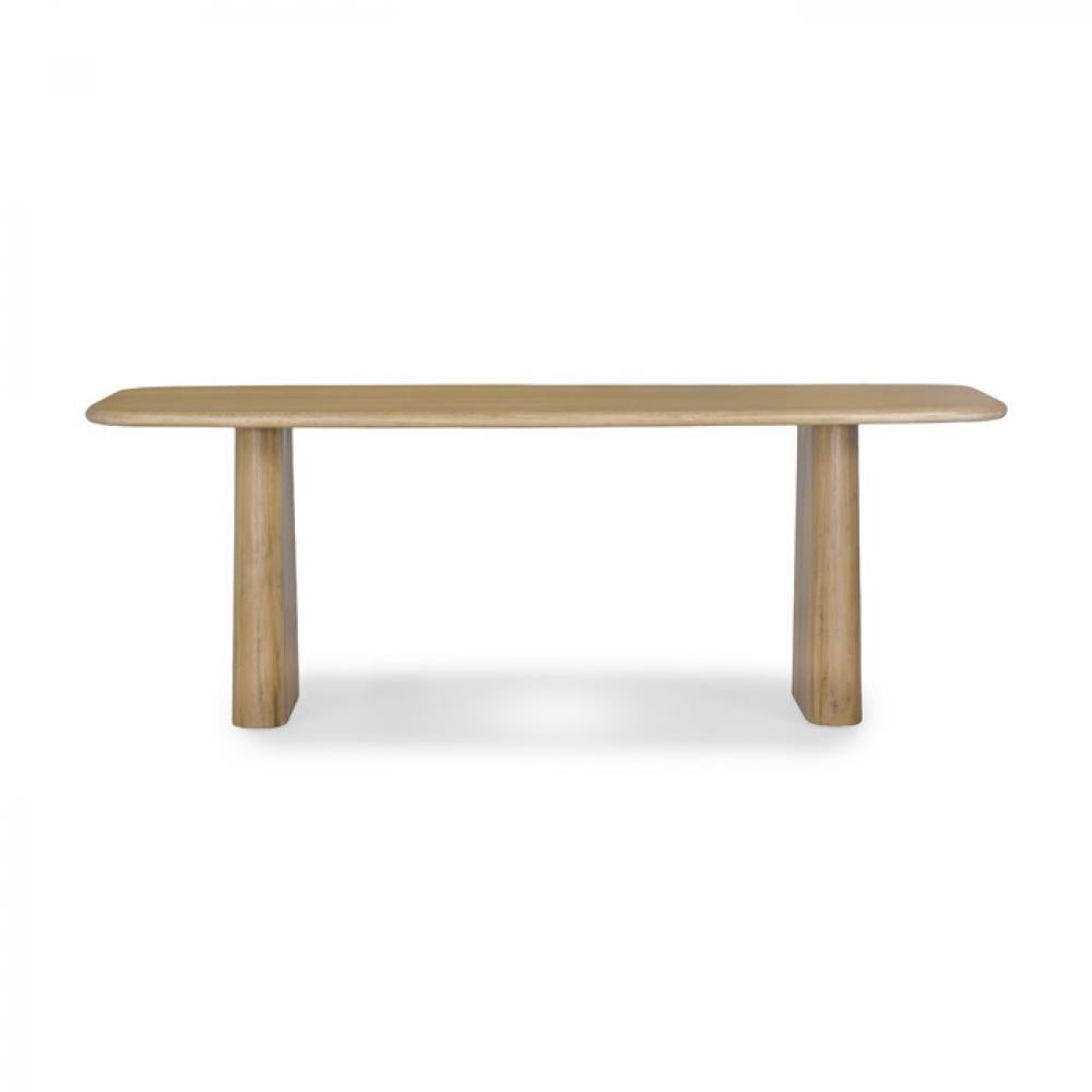 Modern Minimalist Dining Table FSC Certified Oak Wood Natural Finish 84 inch