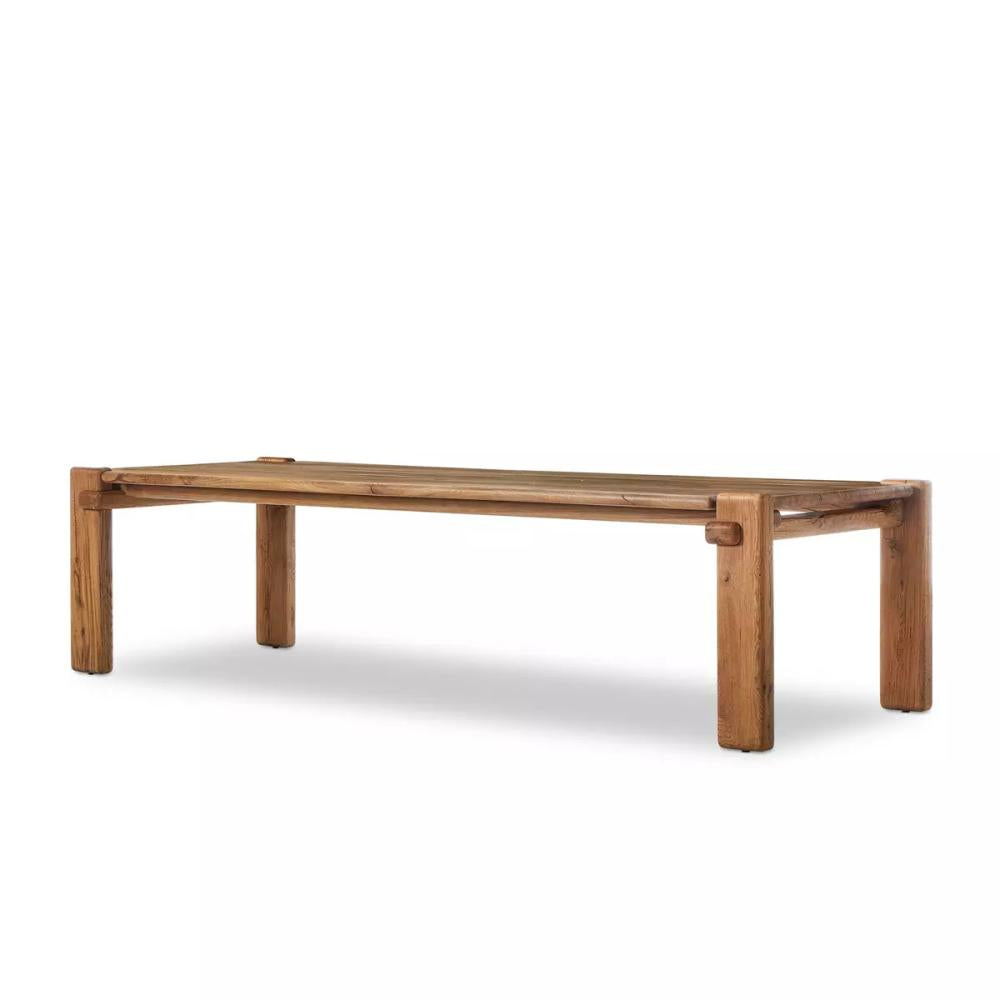 Modern Minimalist Natural Reclaimed French Oak Rectangle Dining Table 120 inch