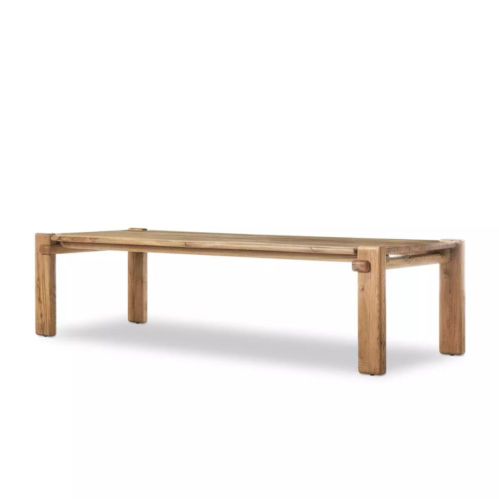 Modern Minimalist Natural Reclaimed French Oak Rectangle Dining Table 120 inch