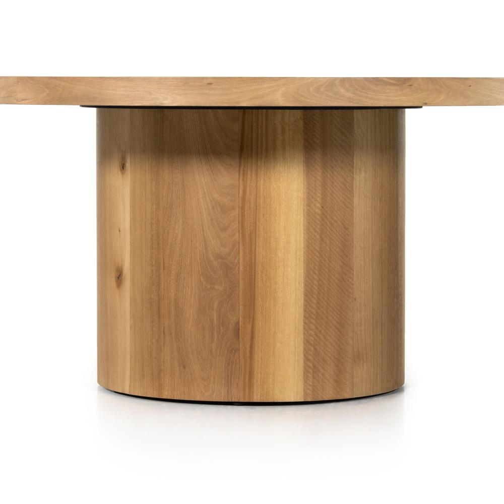 Modern Minimalist Natural Yukas Wood Round Pedestal Dining Table 60 inch