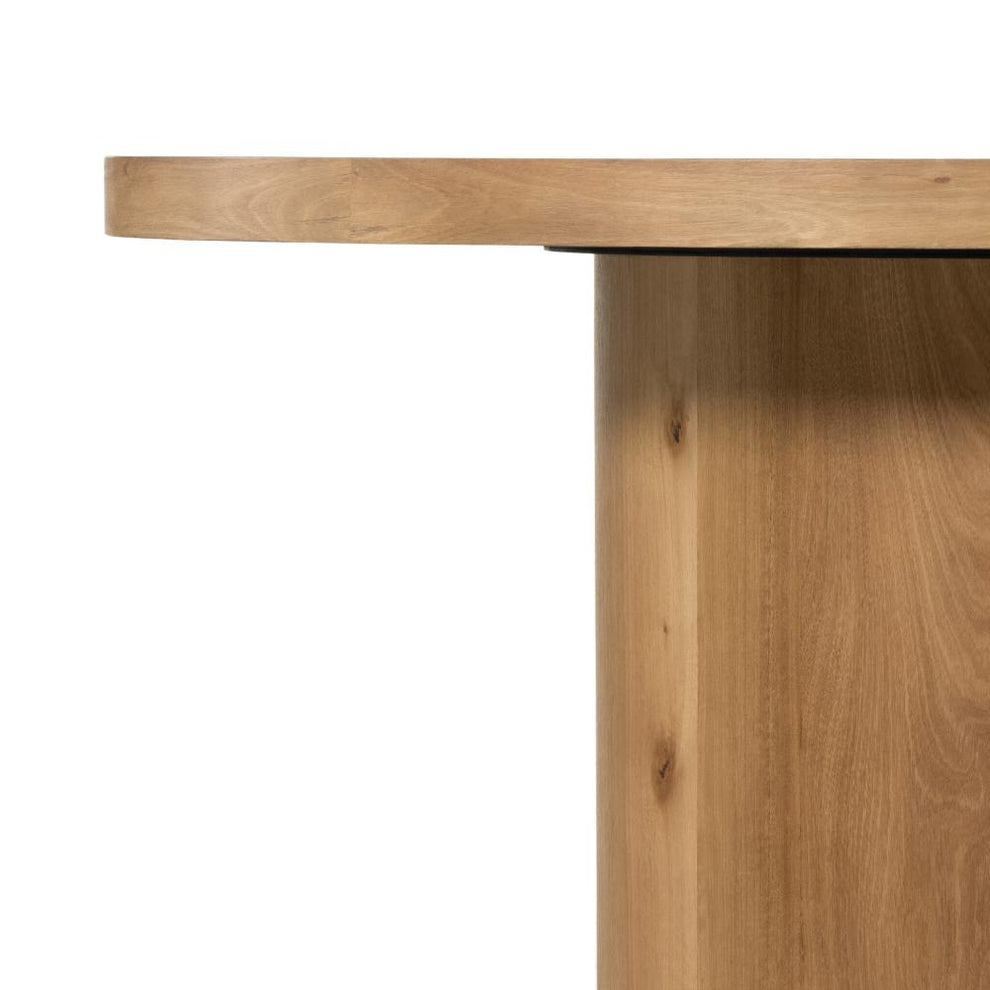 Modern Minimalist Natural Yukas Wood Round Pedestal Dining Table 60 in ...