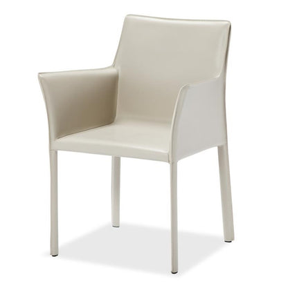 Modern Minimalist Sand Leather Dining Chair Armchair