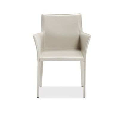 Modern Minimalist Sand Leather Dining Chair Armchair