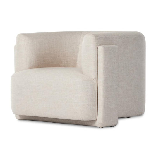 Modern Netural Beige Performance Fabric Lounge Chair