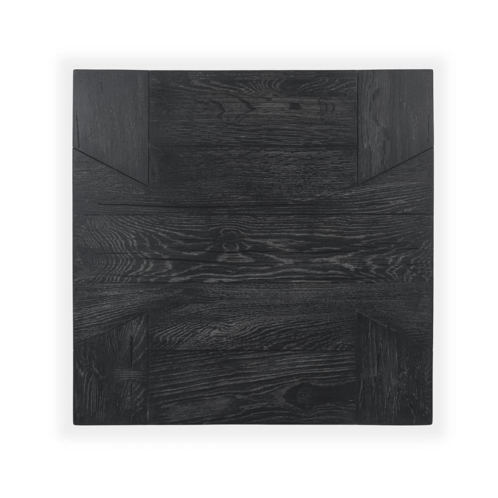 Modern Organic Chunky Reclaimed Black Oak Wood Square End Table 24 inch