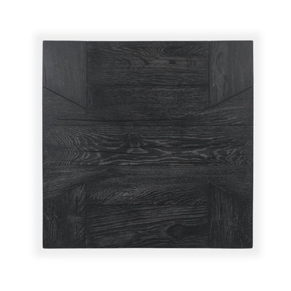 Modern Organic Chunky Reclaimed Black Oak Wood Square End Table 24 inch