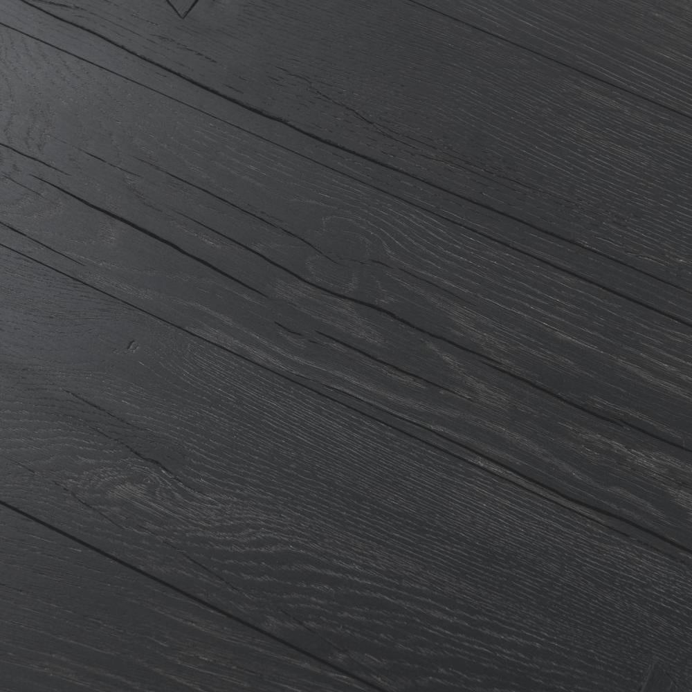 Modern Organic Chunky Reclaimed Black Oak Wood Square End Table 24 inch