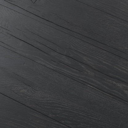 Modern Organic Chunky Reclaimed Black Oak Wood Square End Table 24 inch