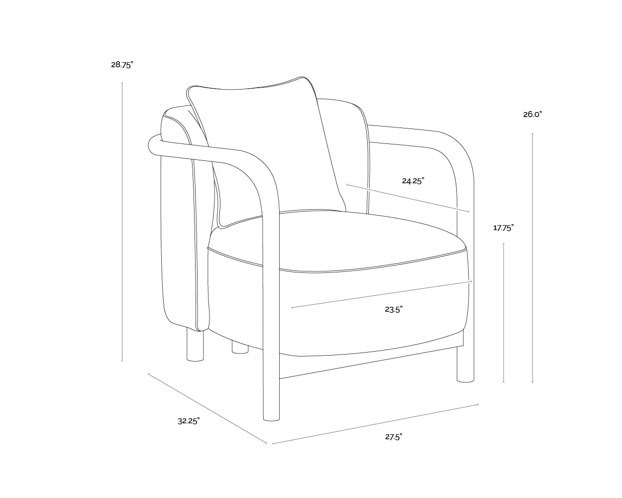 Modern Organic Curved Solid Oak Wood Frame Lounge Chair Armchair Dove Cream