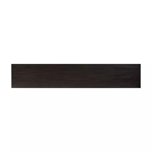 Modern Organic Oak Wood Rectangle Console Table Smoked Black Finish 78 inch