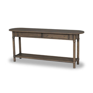 Modern Organic Two Drawer Console Table Reclaimed Wood with Antique Belgium Bleach Finish 78 inch