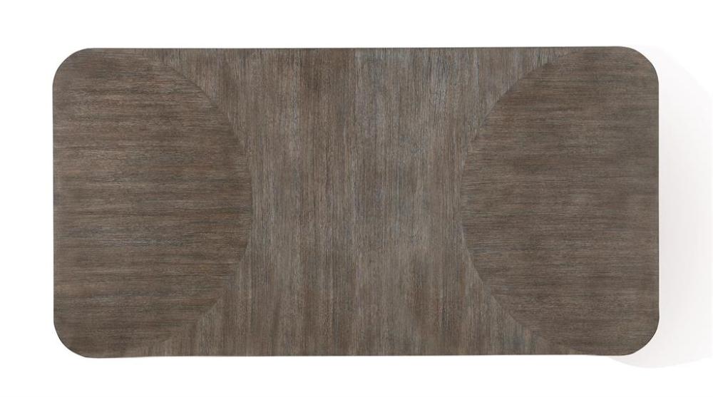 Modern Rectangle Dining Table with Leaf Brown Color 86 inch