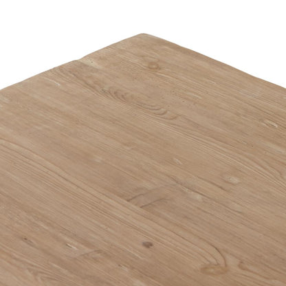 Modern Rustic Arch Base Rectangle Dining Table Aged Light Pine Wood 96 inch