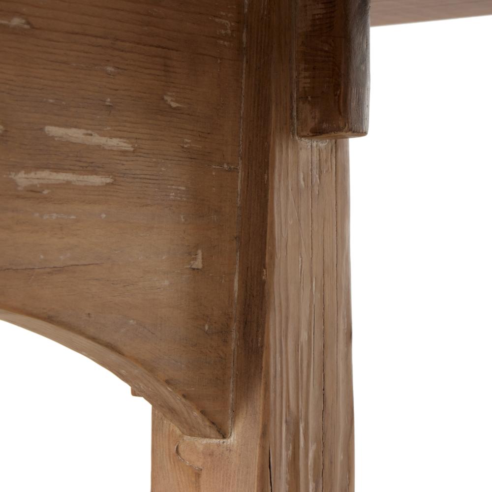 Modern Rustic Arch Base Rectangle Dining Table Aged Light Pine Wood 96 inch