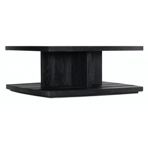 Modern Rustic Black Rounded Square Coffee Table 42 inch