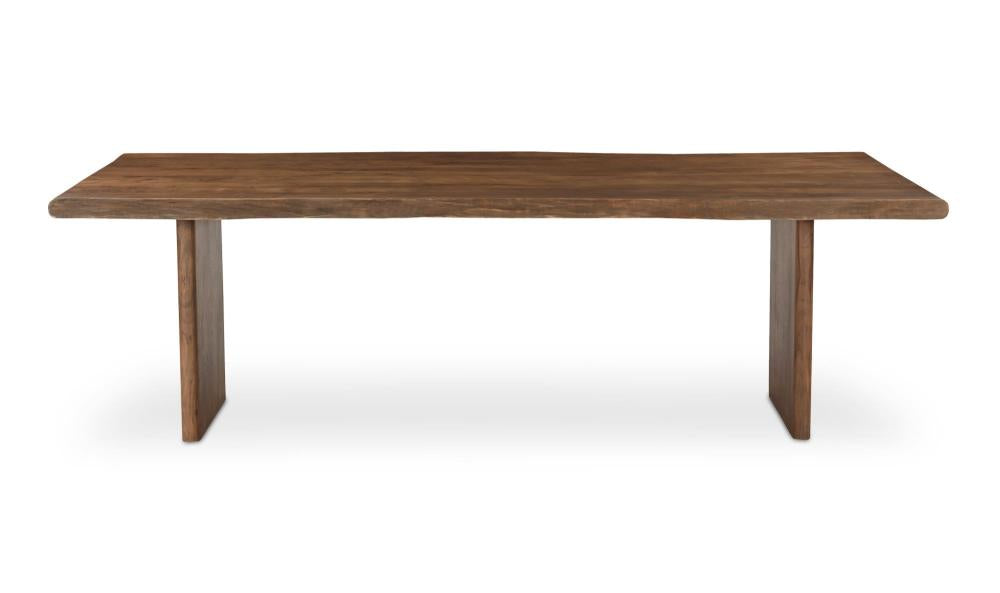 Modern Rustic Brown Live Edge Solid Acacia Wood Dining Table 98 inch