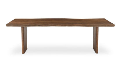 Modern Rustic Brown Live Edge Solid Acacia Wood Dining Table 98 inch