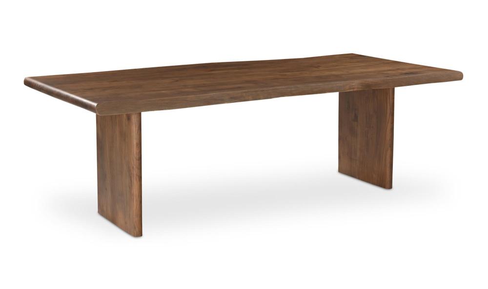 Modern Rustic Brown Live Edge Solid Acacia Wood Dining Table 98 inch