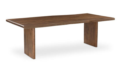 Modern Rustic Brown Live Edge Solid Acacia Wood Dining Table 98 inch