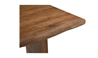 Modern Rustic Brown Live Edge Solid Acacia Wood Dining Table 98 inch