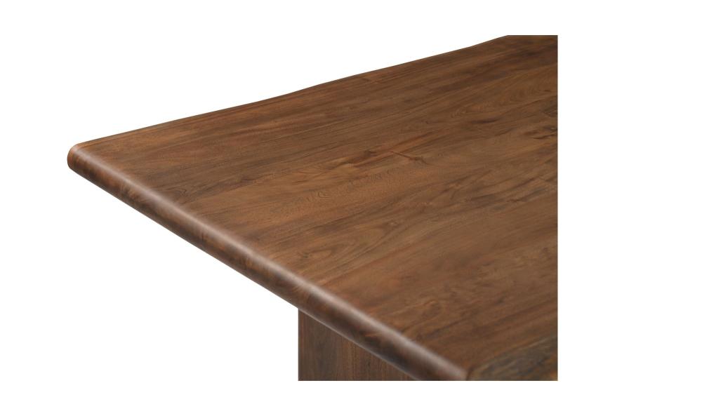 Modern Rustic Brown Live Edge Solid Acacia Wood Dining Table 98 inch