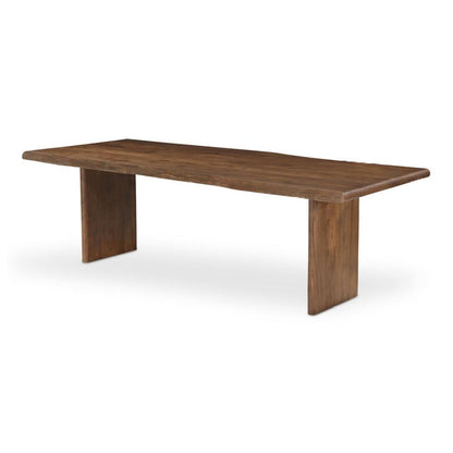 Modern Rustic Brown Live Edge Solid Acacia Wood Dining Table 98 inch