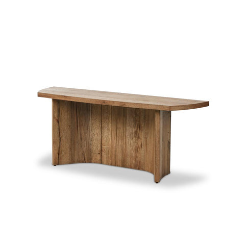 Modern Rustic Console Table Oak Wood Veneer 78 inch