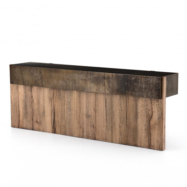 Modern Rustic Iron & Oak Wood Console Table 79 inch