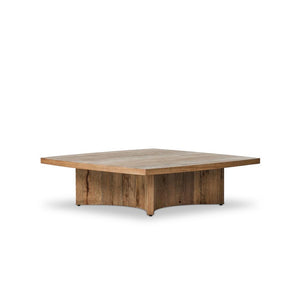 Modern Rustic Square Coffee Table Oak Wood 55 inch