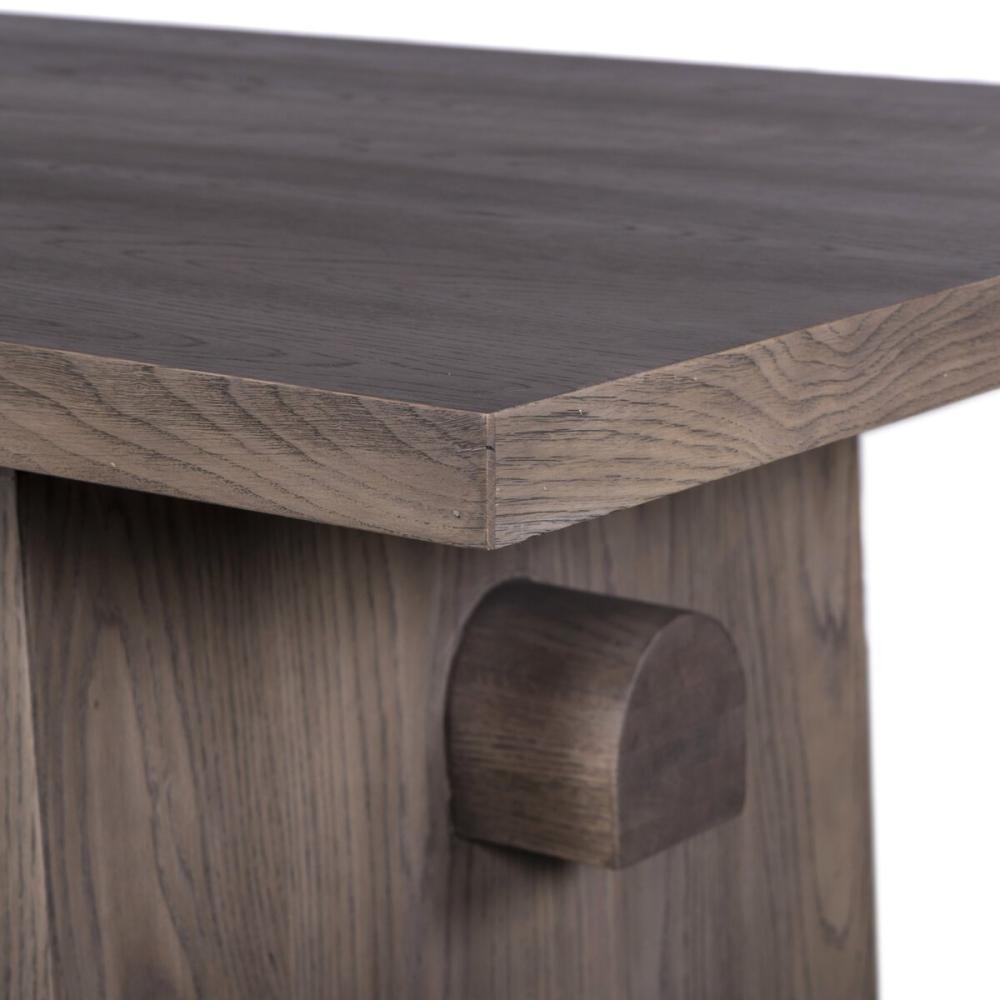 Modern Rustic Trestle Beam Rectangle Dining Table Oak Wood with Aged F ...