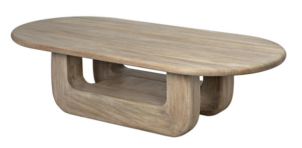 Modern Walnut Wood Large Oval Coffee Table 68 inch