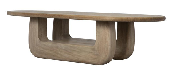 Modern Walnut Wood Large Oval Coffee Table 68 inch