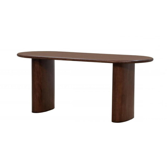 Narrow Oval Dining Table Solid Acacia Wood 72 inch