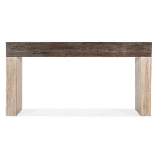 Narrow Two Tone Dark & Light Wood Console Table 76 inch