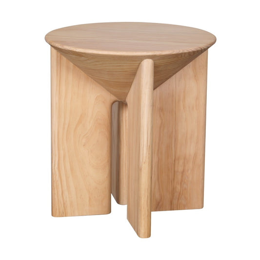 Natural Solid Pine Wood Round Accent Side Table 16 inch