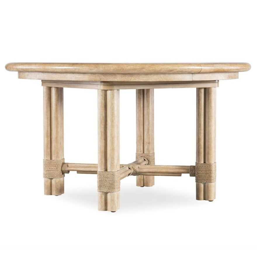 Neutral Rattan Round Extension Dining Table with Leaf 54 inch – SLATE ...