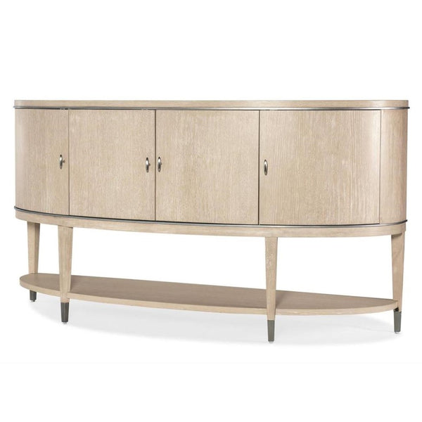 Nouveau Chic Curved Sideboard Buffet Sandstone Finish 74.5 inch