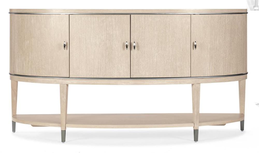 Nouveau Chic Curved Sideboard Buffet Sandstone Finish 74.5 inch