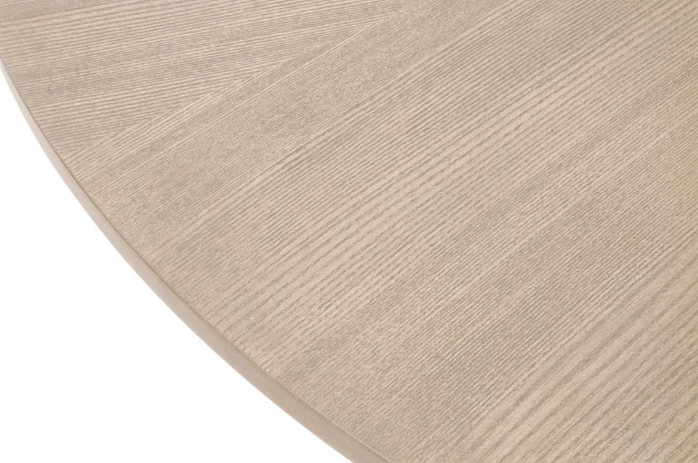 Octagon Shaped Pedestal Base Coffee Table Natural Gray Ash Wood 42 inch