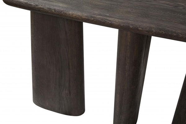 Organic Modern Console Table White Oak Wood with Charcoal Finish 52 inch
