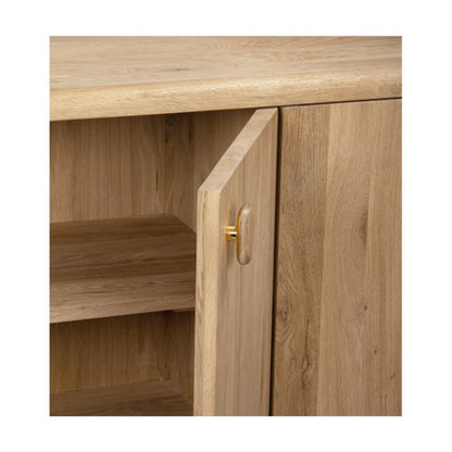 Organic Modern Rounded Edges FSC Solid White Oak Wood Sideboard Buffet 72 inch