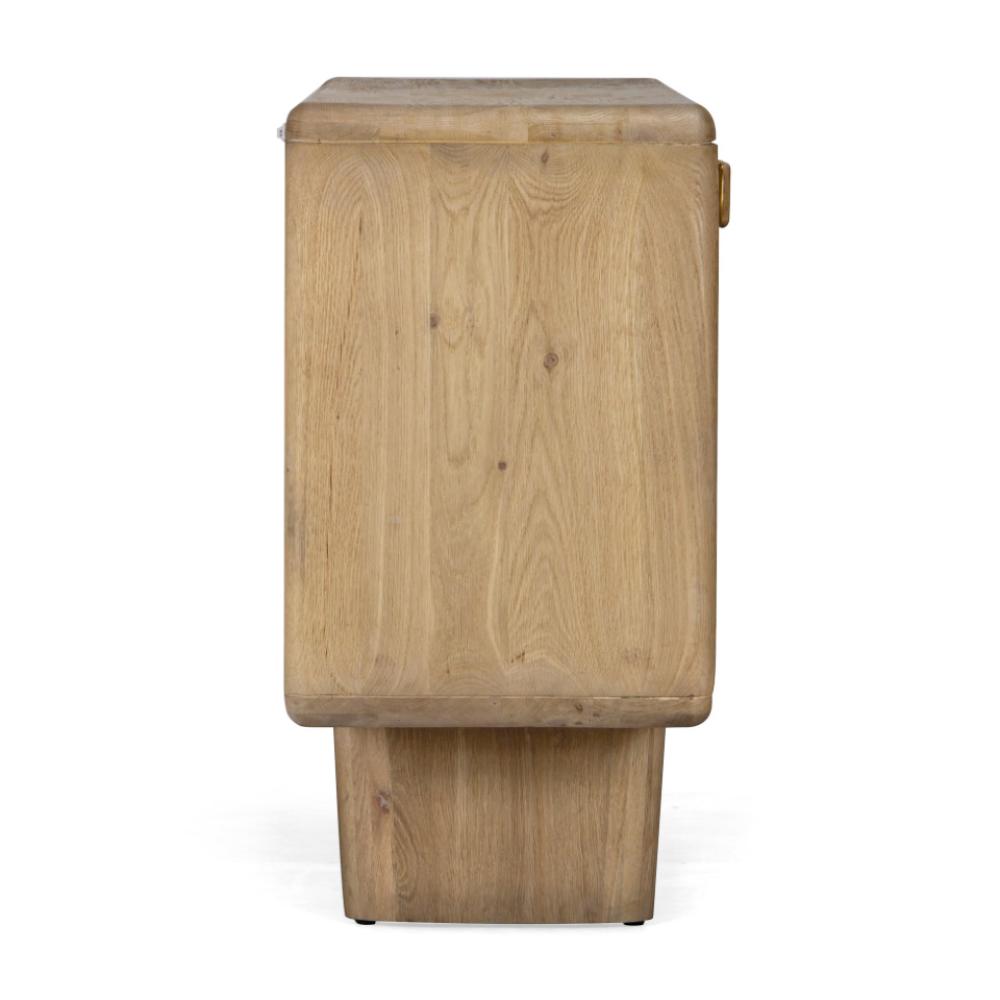 Organic Modern Rounded Edges FSC Solid White Oak Wood Sideboard Buffet 72 inch