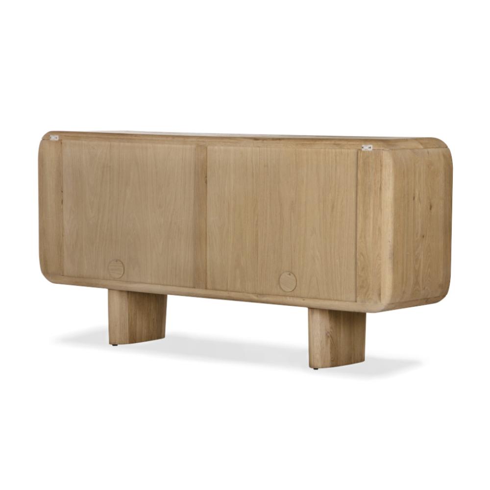 Organic Modern Rounded Edges FSC Solid White Oak Wood Sideboard Buffet 72 inch