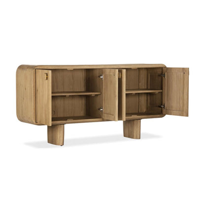 Organic Modern Rounded Edges FSC Solid White Oak Wood Sideboard Buffet 72 inch